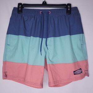 Vineyard Vines Swim Trunks Mens Small Chappy Blue, Teal, Red Mesh